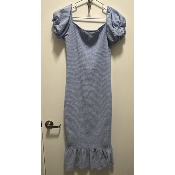 Baltic Born Dresses & Skirts - Baltic Born Women’s Light Blue Smocked Midi Dress – Cottagecore